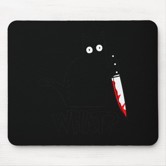 Cat What_ Funny Black Cat Murderous Cat With Knife Musmatta (Framsidan)