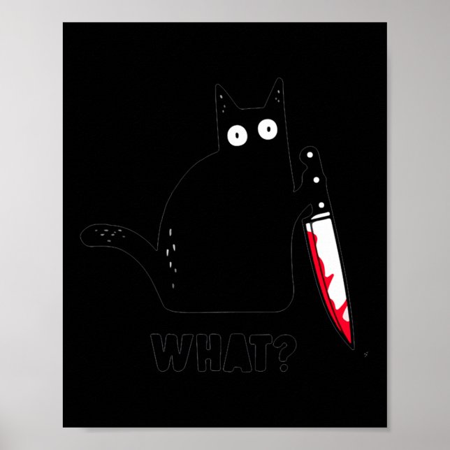 Cat What_ Funny Black Cat Shirt, Murderous Cat Wit Poster (Framsidan)