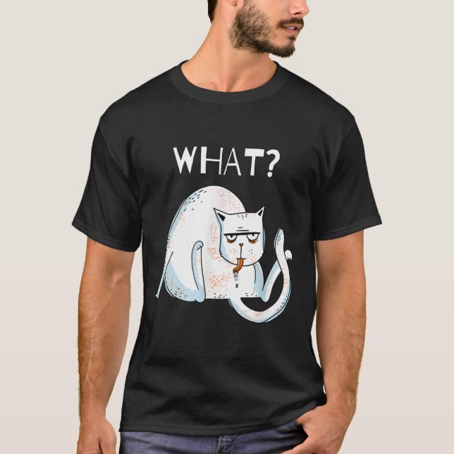 Cat What Funny Tomcat Slickande Kattunge Gift Mamm T Shirt (Framsida)
