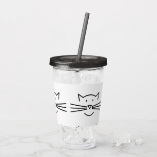 Cat Whisker Ansikte Acrylic Tumblers Take Away Mugg