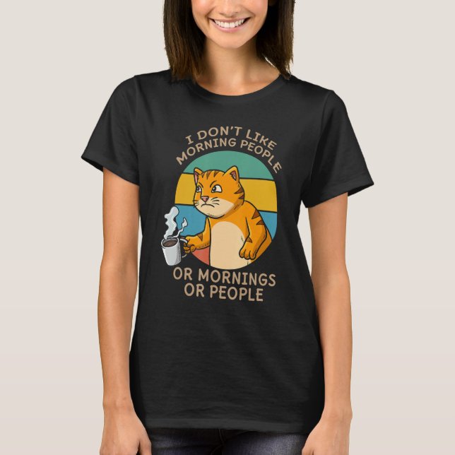 Cat Whisperer Drinking Coffee Caffeine Drinker T Shirt (Framsida)