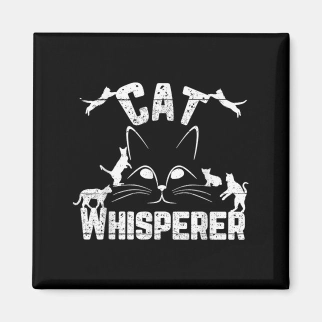 Cat Whisperer Funny Cat Lover Kattunge Ansikte Dis Magnet (Framsidan)