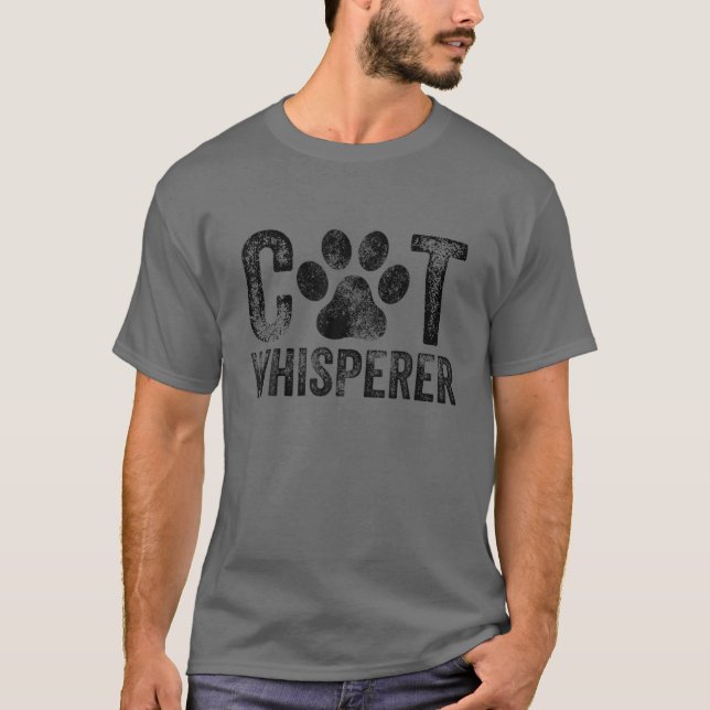 Cat Whisperer Funny Kitten Päls Mamma Pappa Älskar T Shirt (Framsida)