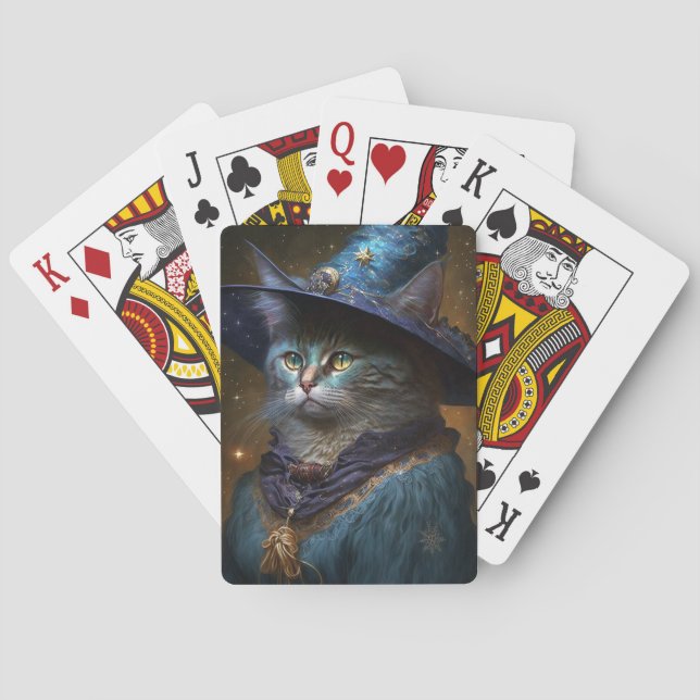 Cat Witch Fantasy Art Casinokort (Baksidan)