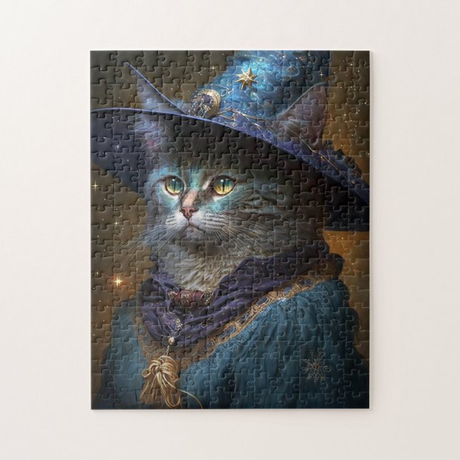 Cat Witch Fantasy Art Pussel (Vertikal)
