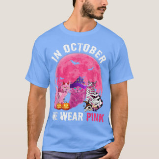 Cat Witch Halloween i oktober vi Bära Rosa Breast T Shirt