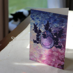Cat Witch Måne Goddess Wiccan Cat Person Card Kort