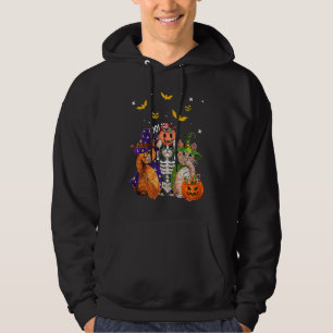 Cat Witch Scary Pumpkin Fladdermus Skeleton Magic  Hoodie