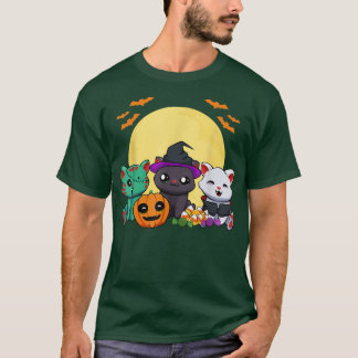 Cat Witch Zombie Vampire Lazy Halloween Costume Cu T Shirt