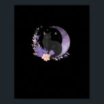 Cat Witchy Moon Flowers Pastel Goth Goblincore Poster<br><div class="desc">Cat Witchy Moon Flowers Pastel Goth Goblincore: A soft pastel goth cat design featuring moons and flowers. Ideal for dreamy witches. Cute,  mysterious,  and stylish.</div>
