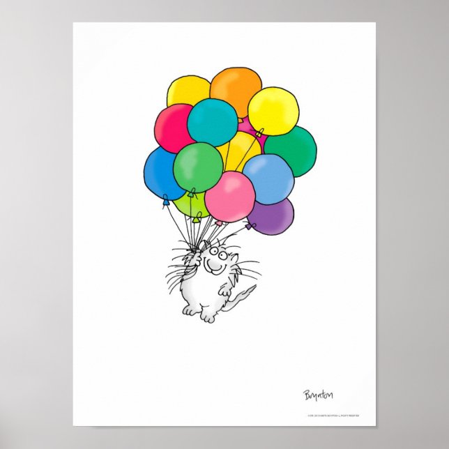 CAT WITH BALLOONS poster av Sandra Boynton (Framsidan)