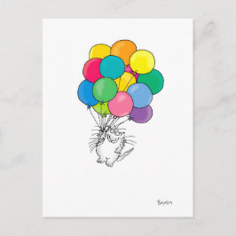 CAT WITH BALLOONS vykort av Sandra Boynton