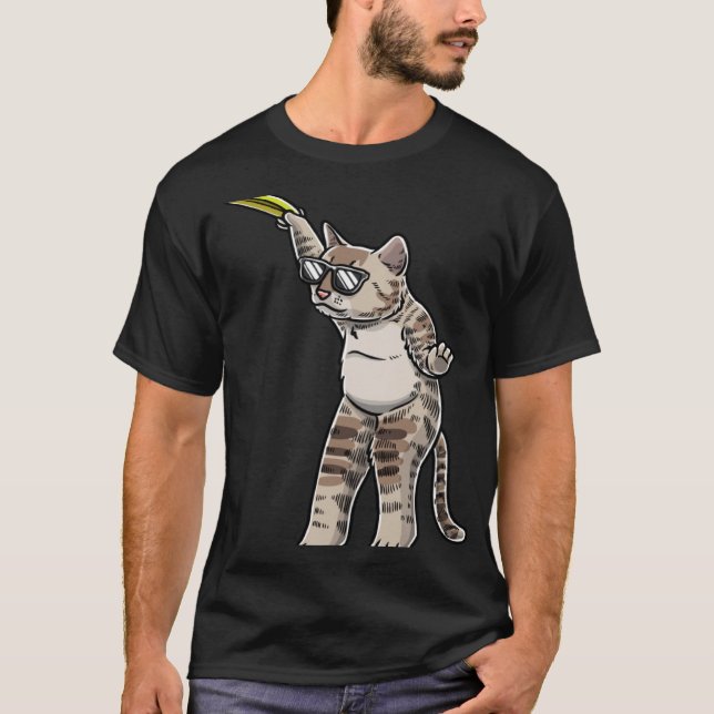 Cat With Frisbee Disc Frisbee Player Thrower Disc  T Shirt (Framsida)