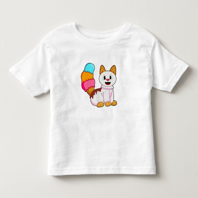 Cat with Popsicle T Shirt (Framsida)
