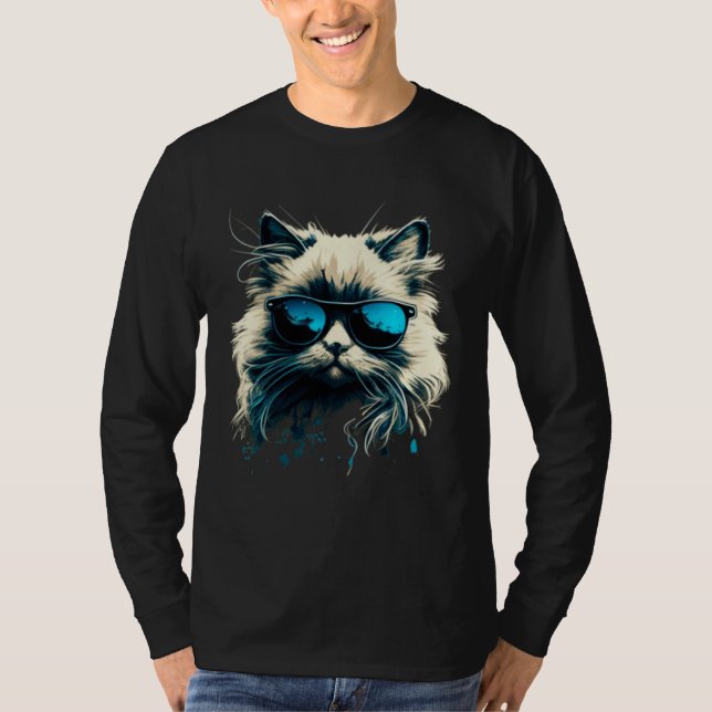 Cat with Sunglasses for Ragdoll Cat T Shirt (Framsida)