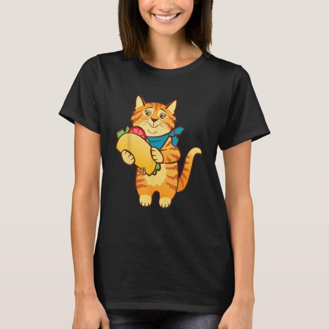 Cat with Taco T Shirt (Framsida)