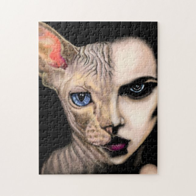 Cat Woman Puzzle Pussel (Vertikal)