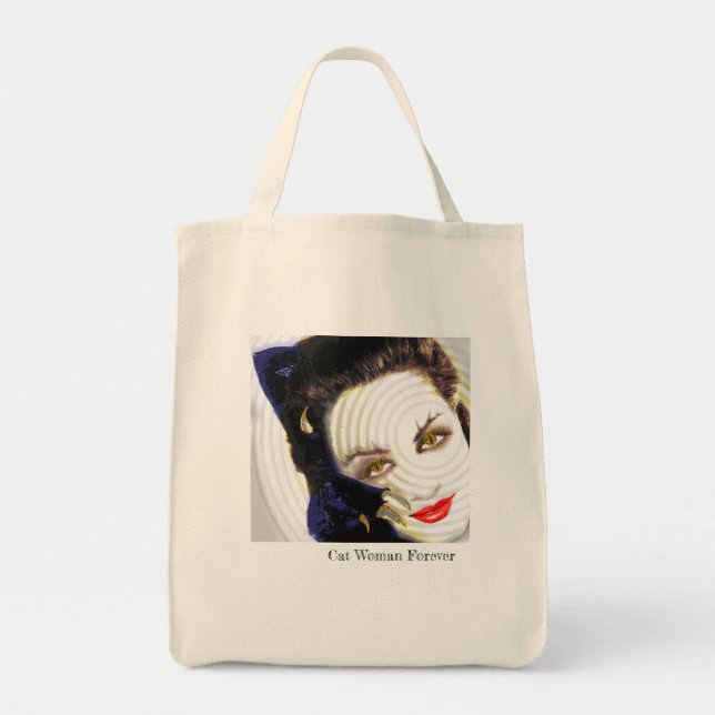 Cat Woman Tote Bag Tygkasse (Framsidan)