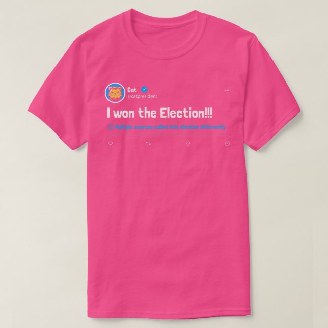 Cat Won Presidenten Springa protesterade mot tweet T Shirt (Design framsida)