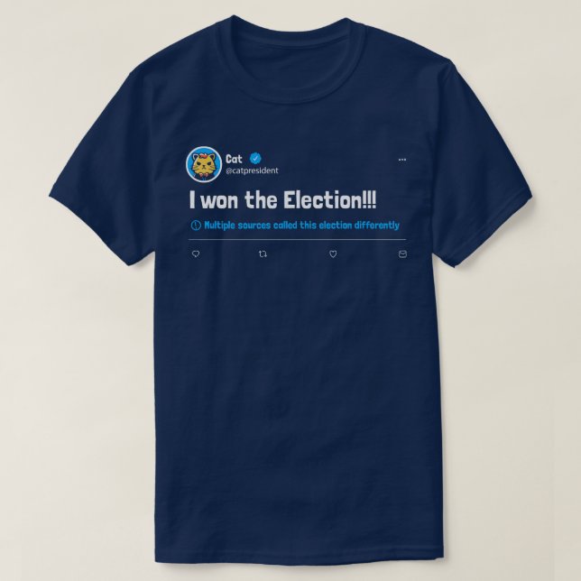 Cat Won Presidenten Springa protesterade mot tweet T Shirt (Design framsida)