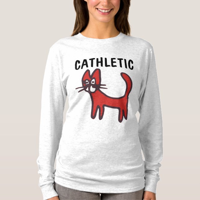 CAT WORKOUT CATHLETIC GYM T-Shirts (Framsida)