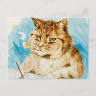 Cat Writing av Louis Wain Vykort