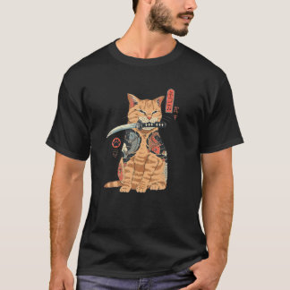 Cat Yakuza Cat Samurai Cat Tatto Stil Japan Anim T Shirt
