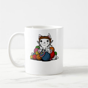 Cat Yarn Knitting Cute Kitten Pet Kaffemugg