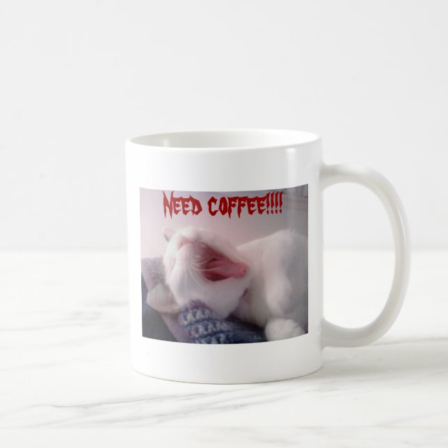 Cat Yawning Kaffemugg (Höger)