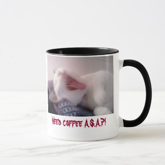Cat Yawning Mugg (Höger)