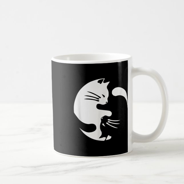 Cat Yin Yang Peace Loving sammankopplad Gift Idea Kaffemugg (Höger)