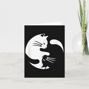 Cat Yin Yang Peace Loving sammankopplad Gift Idea Kort