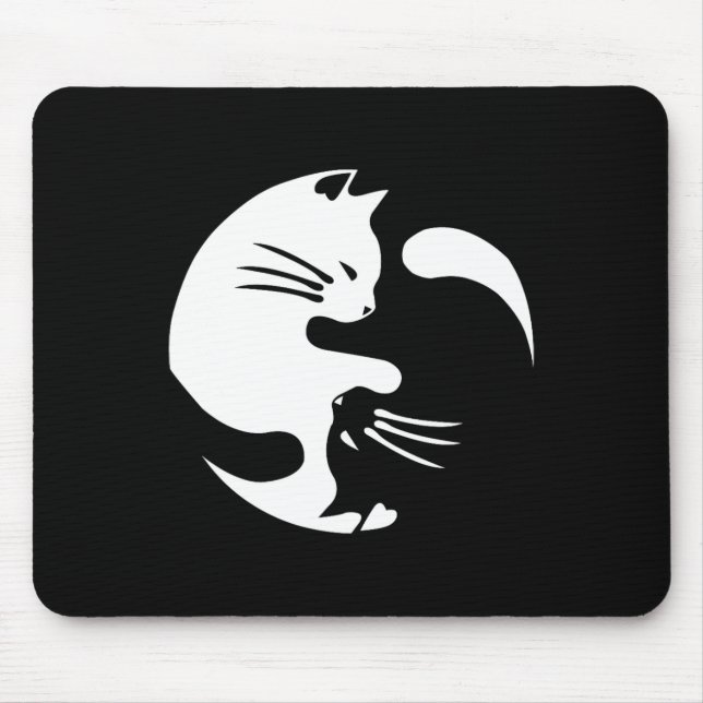 Cat Yin Yang Peace Loving sammankopplad Gift Idea Musmatta (Framsidan)