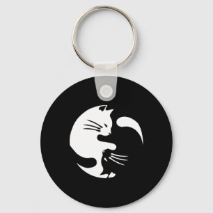 Cat Yin Yang Peace Loving sammankopplad Gift Idea Nyckelring