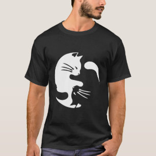 Cat Yin Yang Peace Loving sammankopplad T Shirt