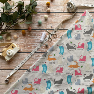 Cat Yoga Fabric Tyg