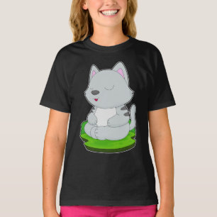 Cat Yoga Fitness Meditation T Shirt