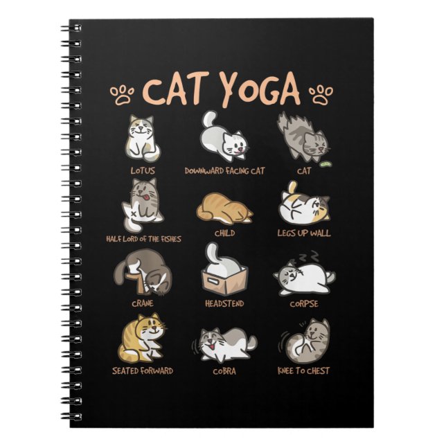Cat Yoga har katter som praktiserar Mindfulness Me Anteckningsbok (Framsidan)