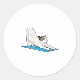 Cat Yoga Meditation Fitness Runt Klistermärke