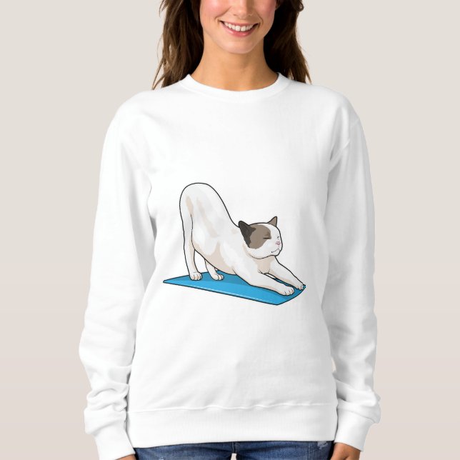 Cat Yoga Meditation Fitness T Shirt (Framsida)