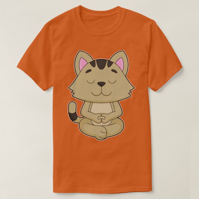 Cat Yoga Meditation T Shirt (Design framsida)