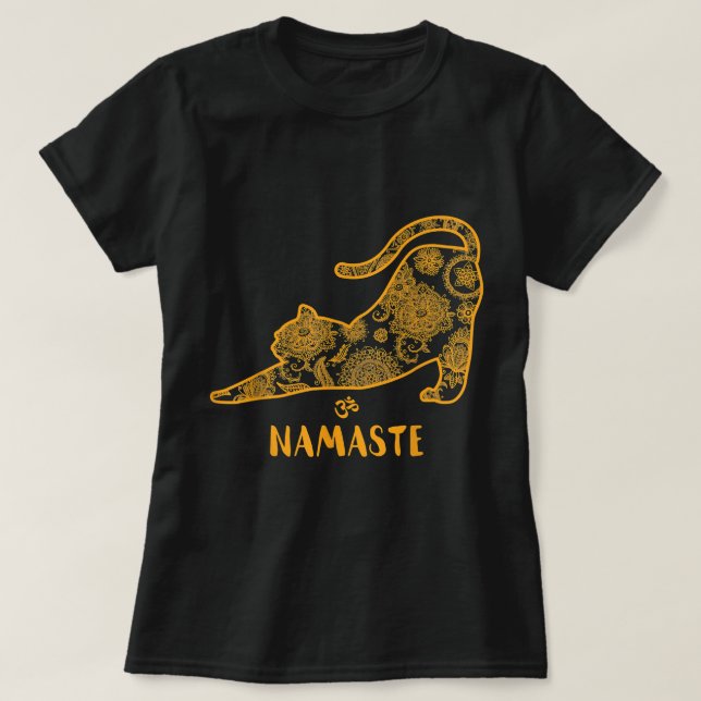 Cat Yoga Namaste OM - Funny Yoga Gift T-Shirt (Design framsida)
