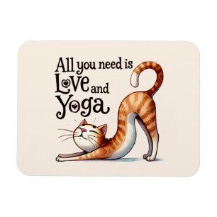 Cat Yoga Pose - allt du behöver är Kärlek och Yoga Magnet