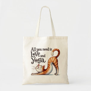 Cat Yoga Pose - allt du behöver är Kärlek och Yoga Tygkasse
