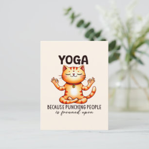 Cat Yoga Pose - Funny Yoga Vykort