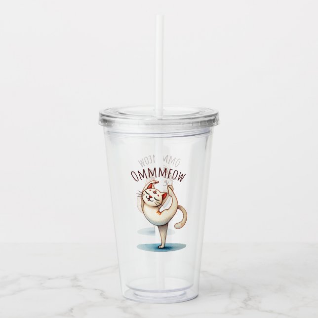 Cat Yoga Pose - Meow Take Away Mugg (Framsida)