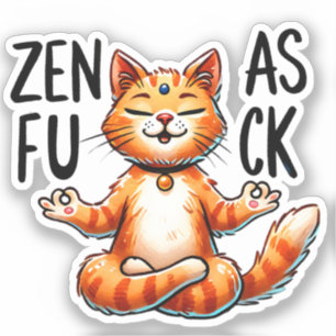 Cat Yoga Pose - Zen Klistermärken