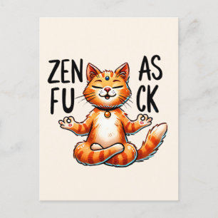 Cat Yoga Pose - Zen Vykort