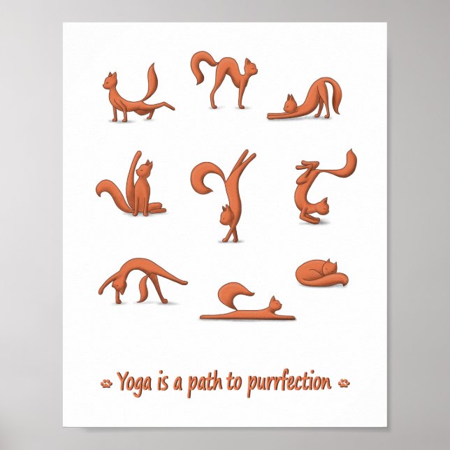 Cat Yoga Poster (Framsidan)