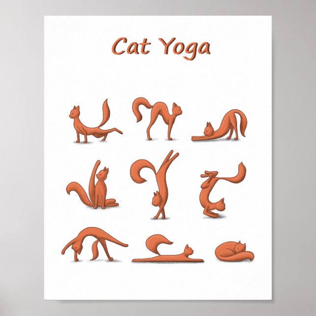 Cat Yoga Poster (Framsidan)